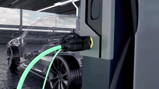 无人驾驶特斯拉新能源快充电池视频素材模板下载