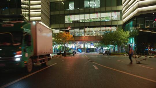 夜景城市路跑/马路环境/跟车拍摄