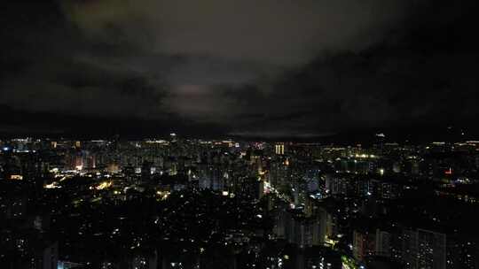 浙江温州城市夜景灯光航拍