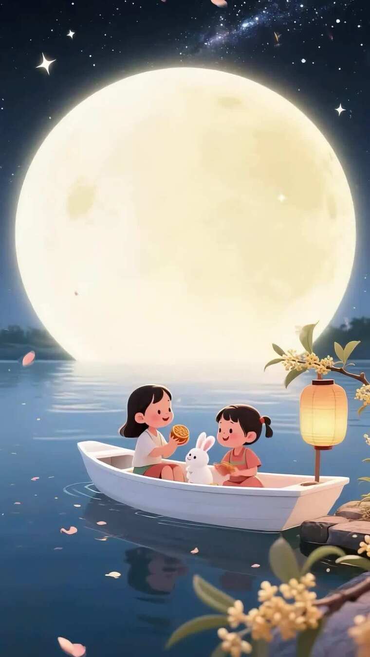 中秋佳节团圆夜温馨中秋赏月场景ae模板