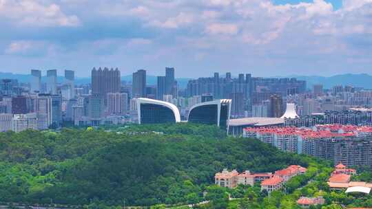 南宁市青秀区青秀山旅游风景区航拍城市大景