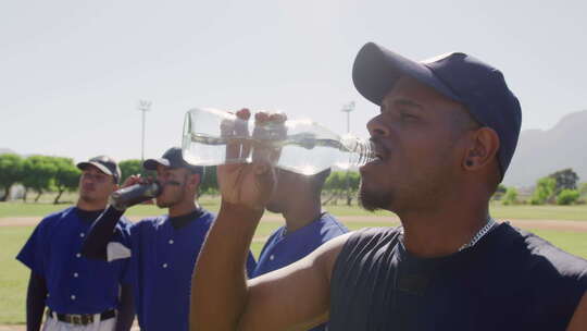 棒球运动员喝水