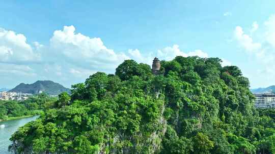 桂林象山景区航拍延时素材