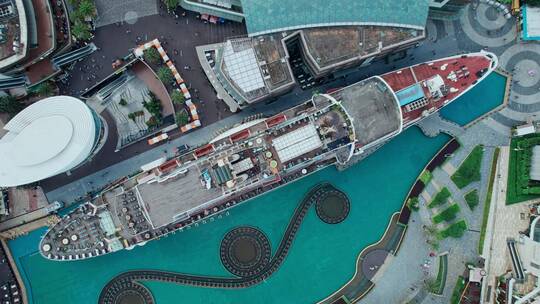 4k航拍深圳海上世界明华号邮轮视频素材模板下载