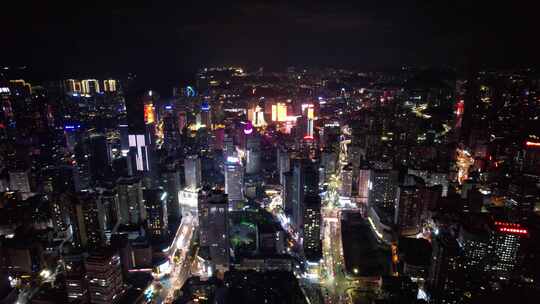 贵州贵阳城市夜景航拍