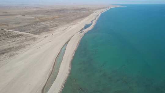 青海海南青海湖湖水航拍视频