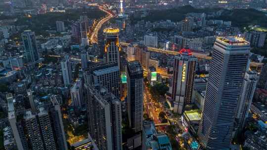 广州环市东淘金CBD夜景延时