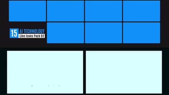 简约动态AI技术线条图标包展示AE模板