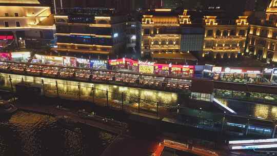 长沙湘江夜景航拍视频