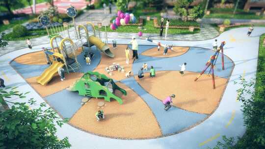 3D三维儿童游乐场视频素材模板下载
