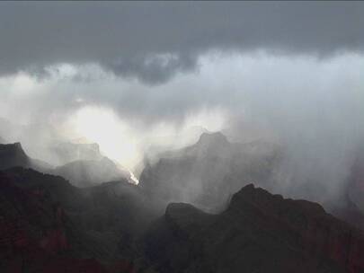 大峡谷浓雾景观视频素材模板下载