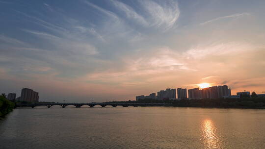 城市日转夜延时摄影 四线城市 山东诸城