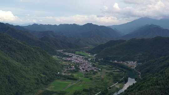 池州秋浦河风光航拍素材