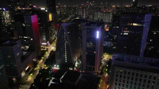 深圳湾南山区夜景航拍