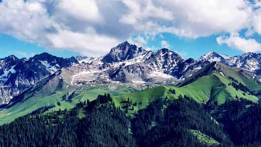 山林间的航拍全景