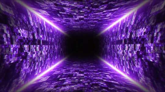 抽象紫色发光灯动画