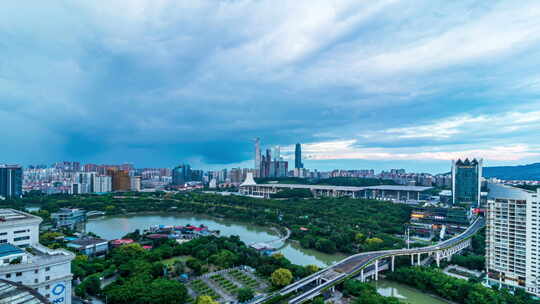 南宁市区强对流天气延时视频素材