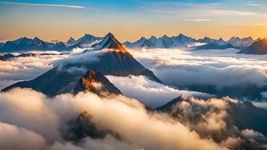 雪山云海日出景观