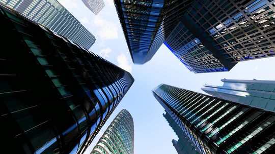 城市商务中心的写字楼延时