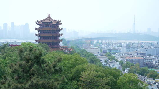 武汉武昌区黄鹤楼建筑风景