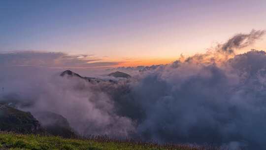 8K自然风光高山草甸云海延时