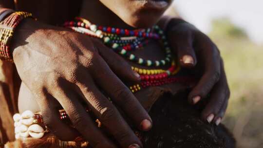 女孩，珠宝，传统服装，非洲