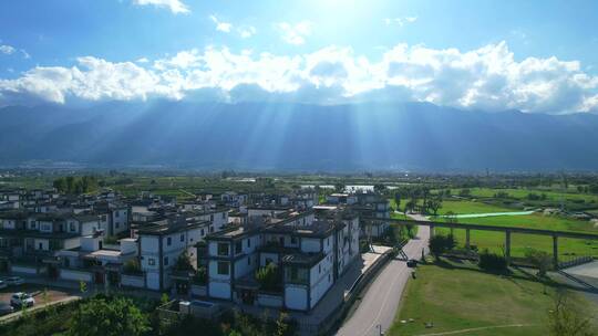 航拍大理苍山洱海风景