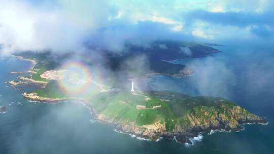 海南文昌海南岛云海佛光航拍岛屿海洋风景