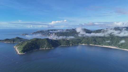 南澳岛清晨云海海上岛屿大海海洋航拍