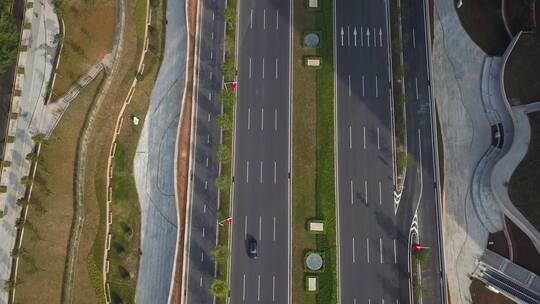 4k航拍春节空荡荡的道路