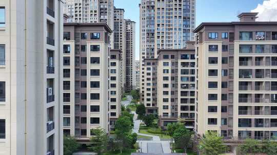 现代小区住宅楼航拍居民楼住宅小区建筑群