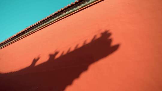 北京故宫红墙上的光影视频素材模板下载