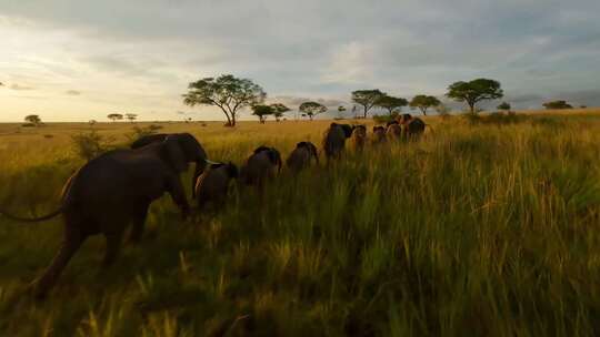 非洲草原大象群自然保护区