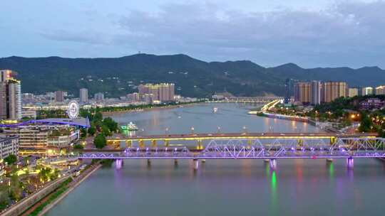 高清实拍四川广元城市夜景