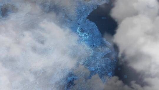 云雾俯冲勾勒轮廓-安徽地图