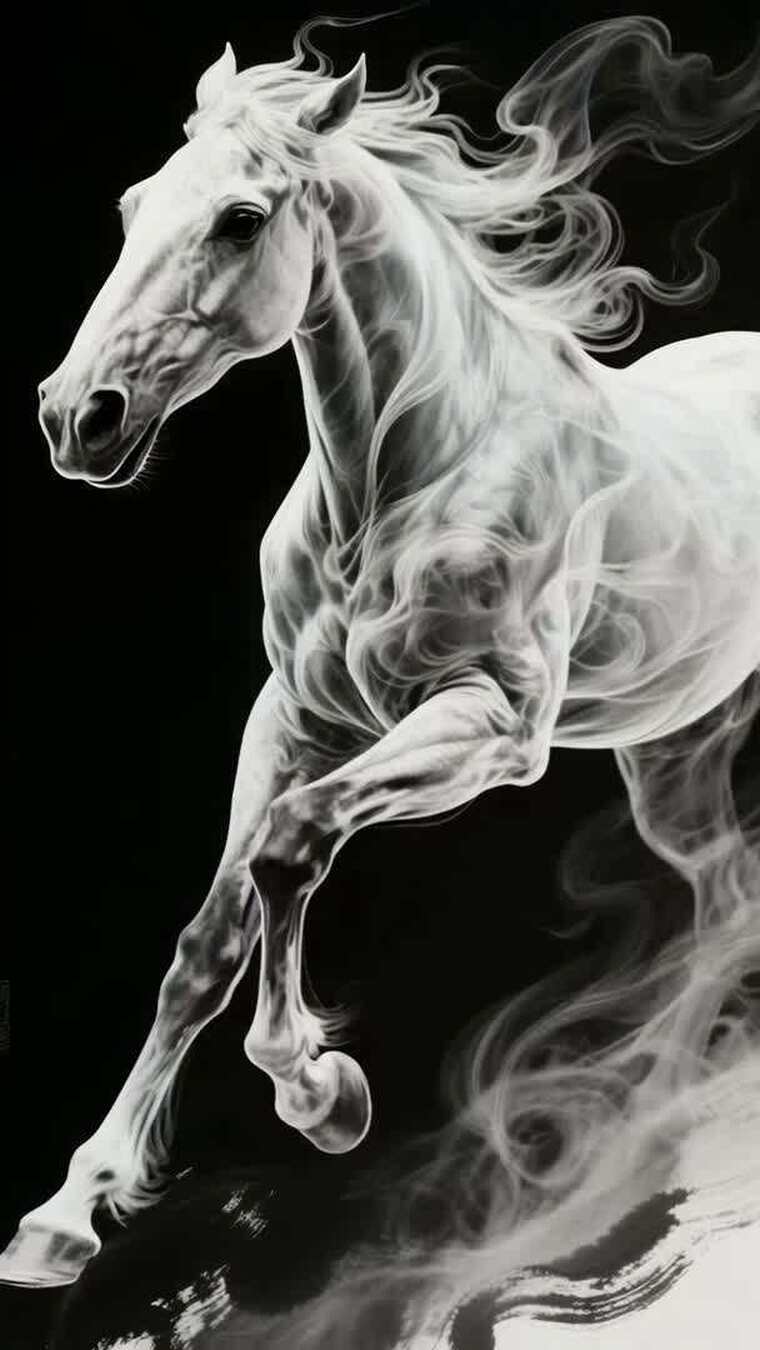 水墨风格骏马奔腾竖屏（合集）