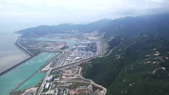 4k江门能源核电核电站公司主塔热力发电视频素材模板下载
