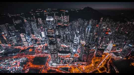 香港城市夜景航拍