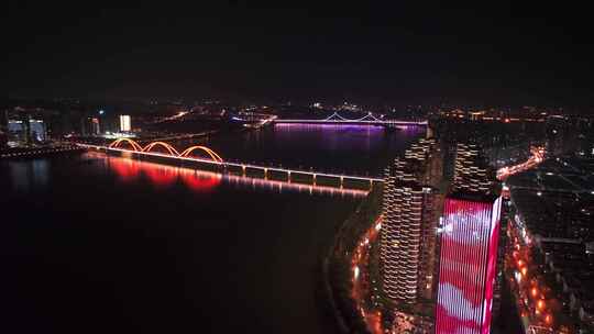 长沙湘江福元路大桥夜景