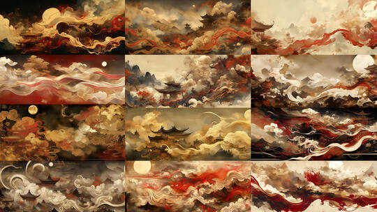 中国风古韵祥云意境高清在线视频素材下载