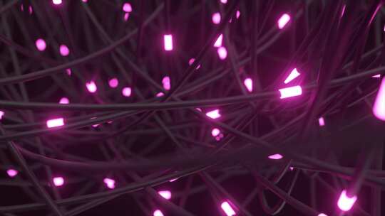 带有充满活力的粉红色灯光的复杂线网散发出