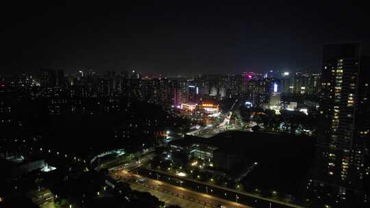 广东佛山城市夜景航拍