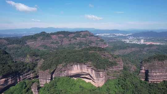 广东丹霞山5A景区丹霞地貌航拍