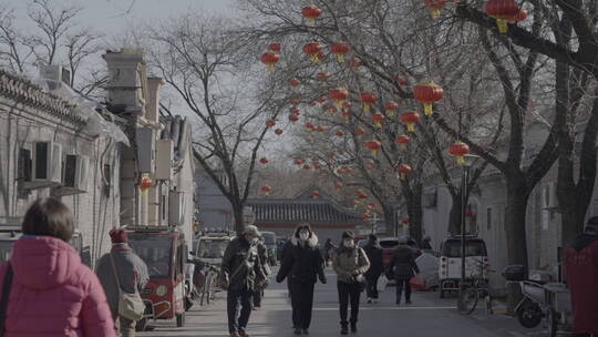 北京街头年味  胡同新年氛围