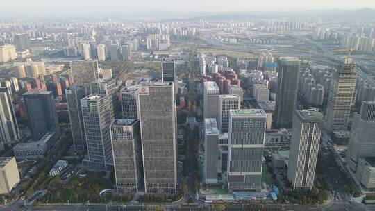 南京河西金融中心商务建筑航拍
