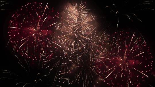 夜空中的烟花新年元宵佳节晚会节目游乐园