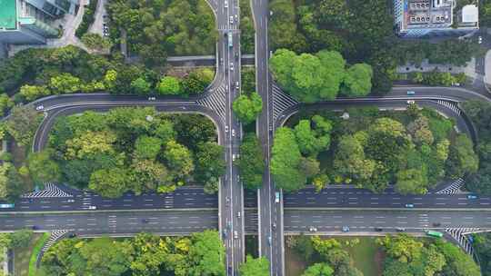 深圳马路交通、深南新洲立交桥车流