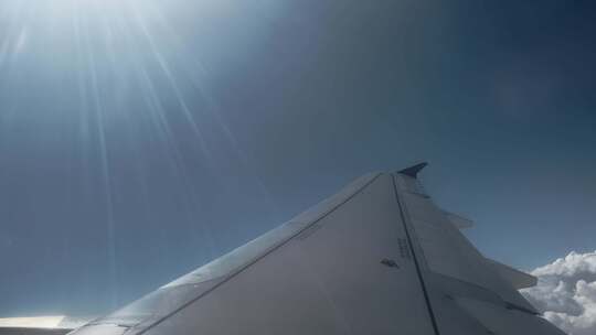 飞机，窗景，机翼，天空