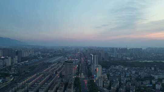 航拍江西九江大景九江建设