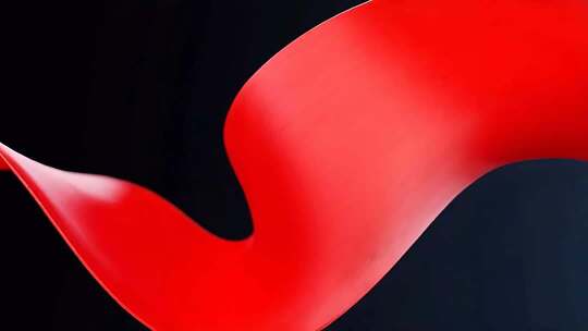 飘动的红色绸带特写